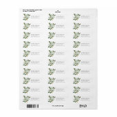 Wit Magnolia Bloem Adreslabel Etiket (Full Sheet)