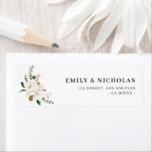 wit magnolia en roze etiket met het zakje (Insitu)