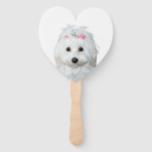 Wit Maltees Gevoelig Sweetness Label Handwaaier (Voorkant)