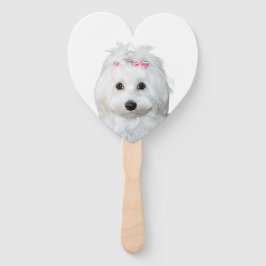 Wit Maltees Gevoelig Sweetness Label Handwaaier