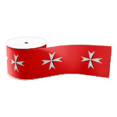 Wit Maltees Kruislint, Malta Vlagontwerp / rood Grosgrain Lint (Spoel)