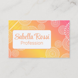 Wit Mandala Geel Roze Blended Regenboog Reverse Visitekaartje