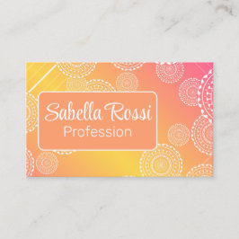 Wit Mandala Geel Roze Blended Regenboog Sinaasappe Visitekaartje