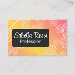 Wit Mandala Geel Roze Blended Regenboog Zwart Visitekaartje