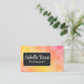 Wit Mandala Geel Roze Blended Regenboog Zwart Visitekaartje (Staand voorkant)