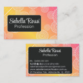 Wit Mandala Geel Roze Blended Regenboog Zwart Visitekaartje (Voorkant / Achterkant)