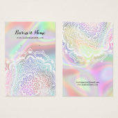 Wit Mandala op holografisch display die Kaarten af Visitekaartje (Voorkant /achterkant)