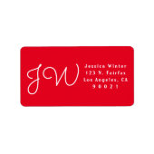 Wit Manuscript op het Monogrammed Adres van de Ter Etiket (Voorkant)