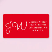 Wit Manuscript op het Monogrammed Adres van de Ter Etiket