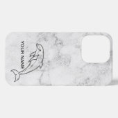 Wit Marbel Mobiel Hoesje iPhone Hoesje (Achterkant horizontaal)