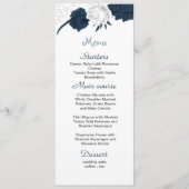 wit & marine bloemen mooie bruiloft menu (Voorkant)