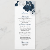 wit & marine bloemen mooie bruiloft menu (Voorkant)
