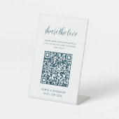 Wit | Marine Delen De Liefde QR Code Reclamebord Met Voetstuk (Voorkant)