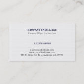 Wit & marineblauw  Bloemen Swirls Kant Visitekaartje (Achterkant)