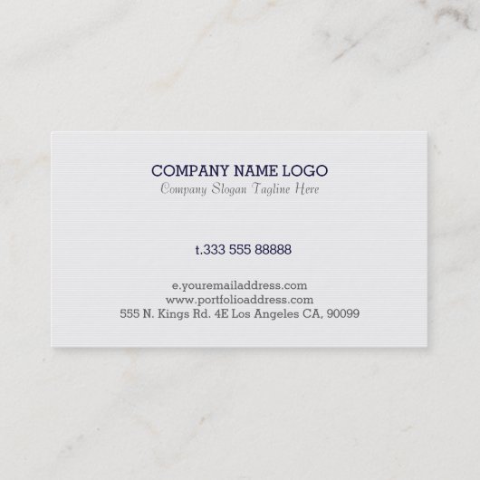 Wit & marineblauw  Bloemen Swirls Kant Visitekaartje (Achterkant)