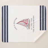 Wit marineblauw rood leven is beter bij het meer sherpa deken (Voorkant (horizontaal))