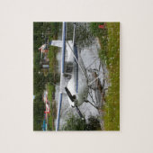 Wit, marinevliegtuig en grijs drijfvliegtuig, Alas Legpuzzel (Verticaal)