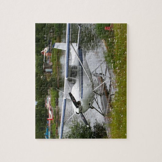 Wit, marinevliegtuig en grijs drijfvliegtuig, Alas Legpuzzel (Verticaal)