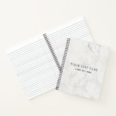 Wit marmer aangepaste tekst Logo toevoegen Sjabloo Notitieboek (Binnen)