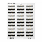 Wit Marmer Achtergrond Retouradreslabels met Goude Etiket (Full Sheet)
