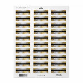 Wit Marmer Achtergrond Retouradreslabels met Goude Etiket (Full Sheet)