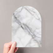 Wit Marmer Acryl Uitnodigingen (Insitu (Draagbaar))