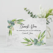 Wit marmer bedankkaart (Staand voorkant)