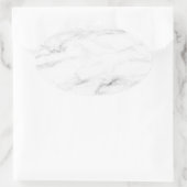 Wit Marmer Blanco Elegant Sjabloon Aangepast Ovale Sticker (Tas)