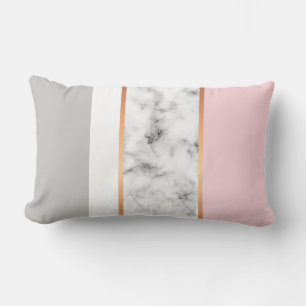 Wit Marmer Blush Roze Goud Kleurenblok Kussen