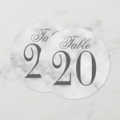 Wit Marmer Bruiloft Cirkel Tafelnummer (Voorkant / Achterkant)