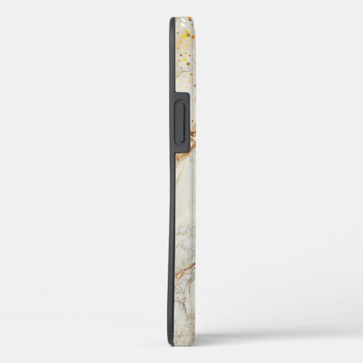 Wit marmer chic goud glitter monogram Case-Mate iPhone case (Achterkant / Rechts)