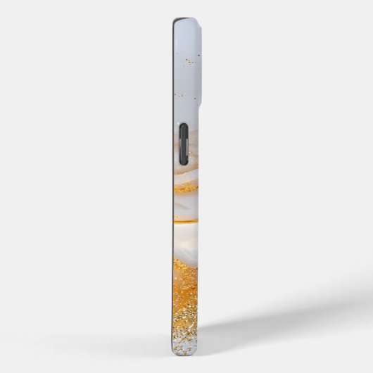 Wit marmer chic goud glitters monogram Case-Mate iPhone case (Achterkant / Rechts)