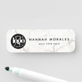 Wit Marmer Custom Business Logo Naamplaatje (In situ)