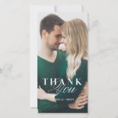 Wit Marmer Dank u Bruiloft Kaart (Voorkant)