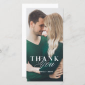 Wit Marmer Dank u Bruiloft Kaart (Voorkant / Achterkant)