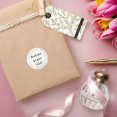 Wit marmer dank u ronde sticker