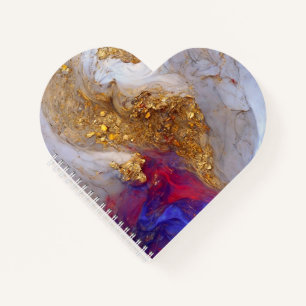 Wit Marmer Draaien met Vloeibaar Goud Notitieboek
