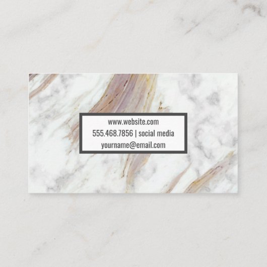 Wit Marmer | edelsteen Visitekaartje (Achterkant)
