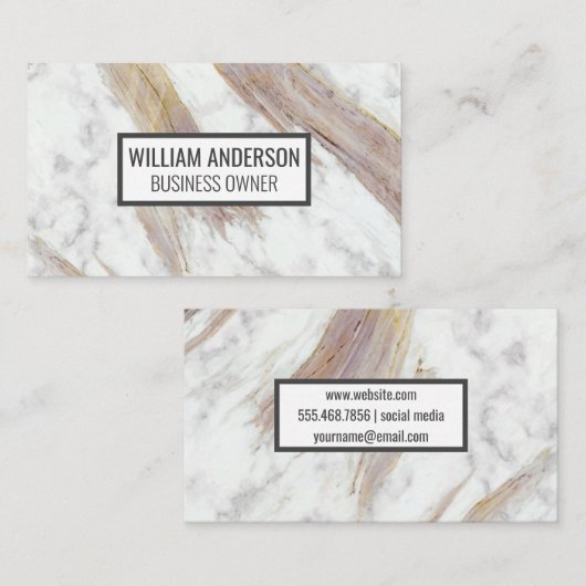 Wit Marmer | edelsteen Visitekaartje (Voorkant / Achterkant)