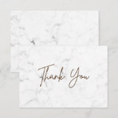 Wit Marmer Eenvoudig Bedankkaart (Voorkant / Achterkant)