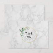 Wit marmer Eenvoudig  Bedankkaart (Voorkant / Achterkant)