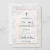wit marmer Eerste Heilige Communie Kaart (Voorkant)