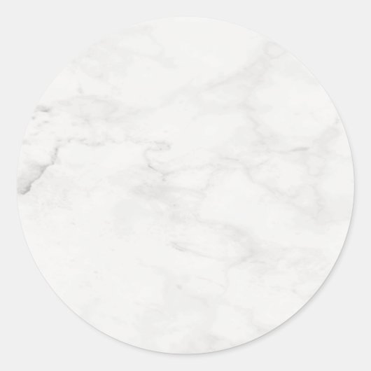 Wit Marmer Elegant Blanco Sjabloon Modern Ronde Sticker (Voorkant)