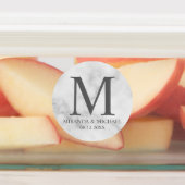 Wit Marmer Elegant Monogram Bruiloft Favor Labels (Aangebracht)