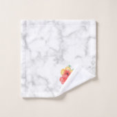 Wit marmer en bloemen bad handdoek (Wasdoekje)
