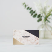 Wit marmer en glitter visitekaartje (Staand voorkant)