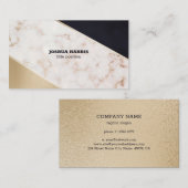 Wit marmer en glitter visitekaartje (Voorkant / Achterkant)