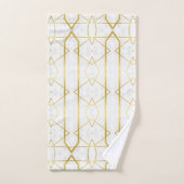 Wit Marmer en Goud Geometrisch patroon Bad Handdoek (Handdoek)
