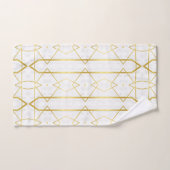 Wit Marmer en Goud Geometrisch patroon Bad Handdoek (Handdoek)