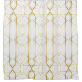 Wit Marmer en Goud Geometrisch patroon Douchegordijn (Voorkant)